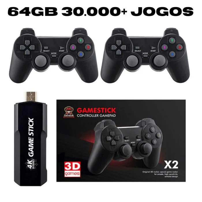 Game Stick Retro 4K com 2 Controles - Zatty Kids