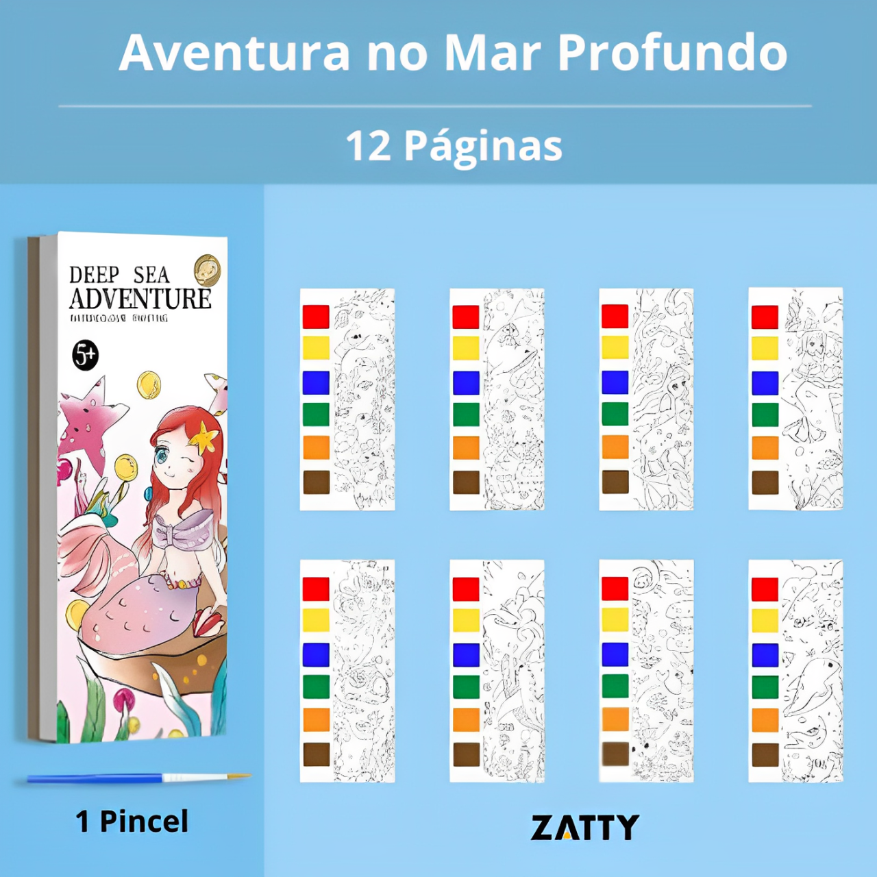 Aquarela Kids Zatty - Livro de Pintura Educativo