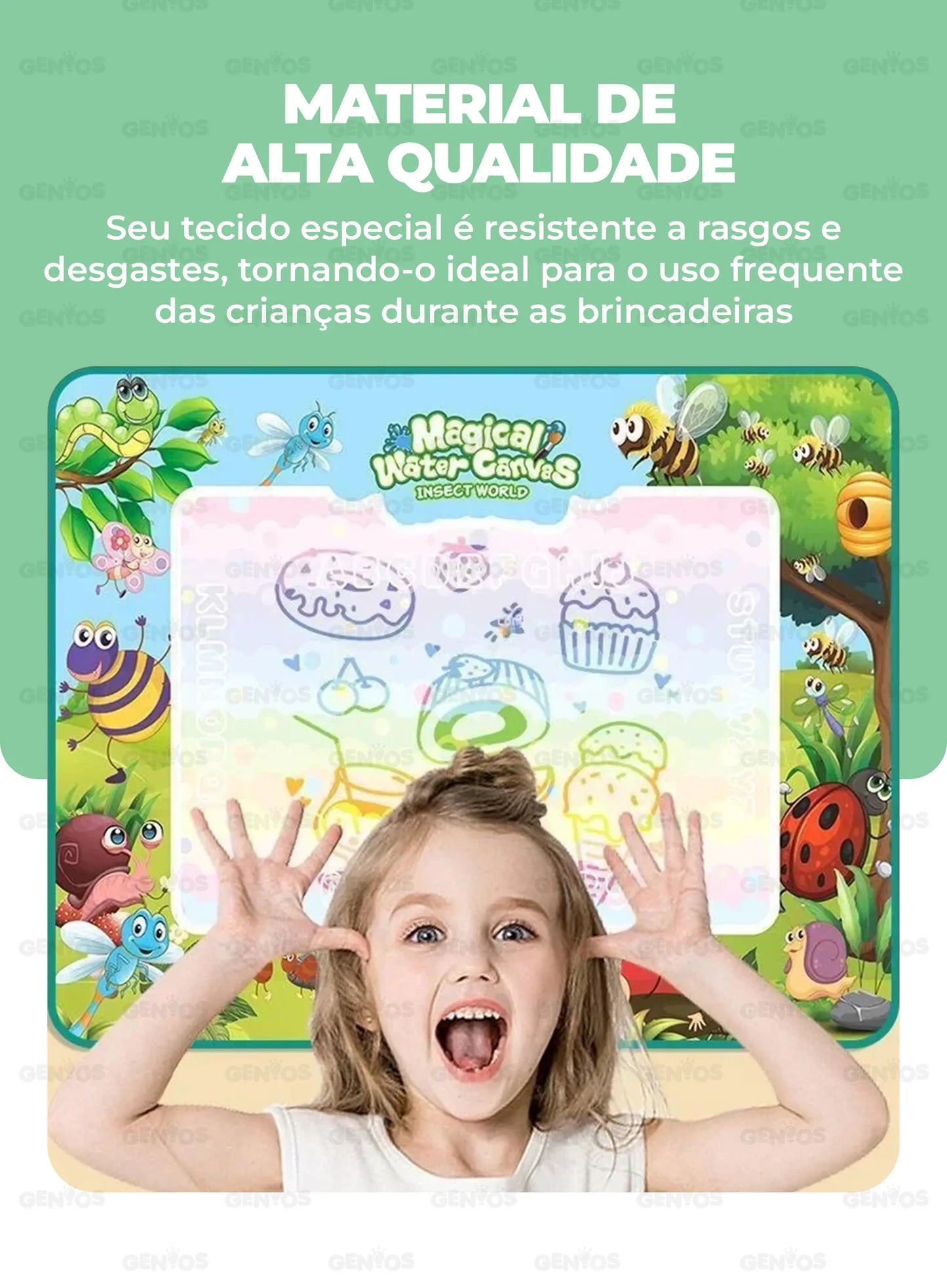 Tapete Mágico Reutilizável + Kit de Acessórios para Desenhos de Brinde