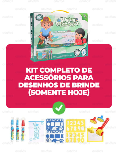 Tapete Mágico Reutilizável + Kit de Acessórios para Desenhos de Brinde