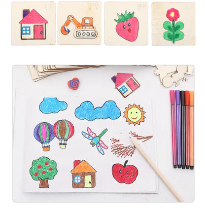 Kit Estêncil de Desenho Montessori Zatty® - 32 Peças