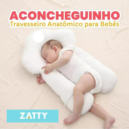 Aconcheguinho - Travesseiro anatômico para bebês premium e antialérgico - Zatty Kids