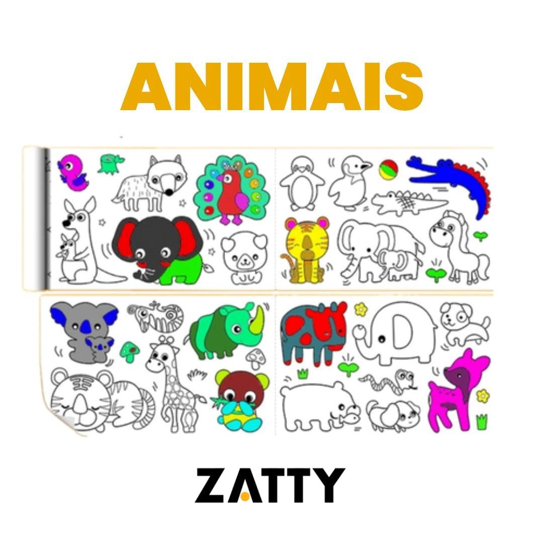 Bobina Criativa de Desenhos (3 Metros e mais de 1000 Desenhos) + Brinde Exclusivo - Zatty Kids