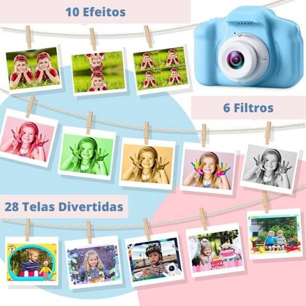 Câmera Digital Zatty Kids OFERTA -> Cartão SD 32GB