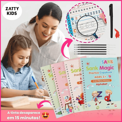 Pague 3 e Leve 4 Cadernos de Caligrafia Mágicos Zatty (€ 5,47 Cada) - Zatty Kids