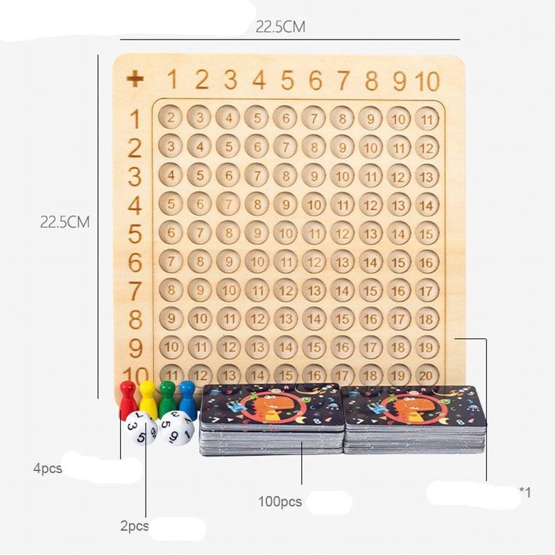 Tabuleiro Multiplicação & Adição - Brinquedo Educativo - Zatty Kids